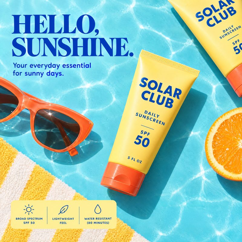 Brand awareness ad example: sunscreen ad leading with brand mood
